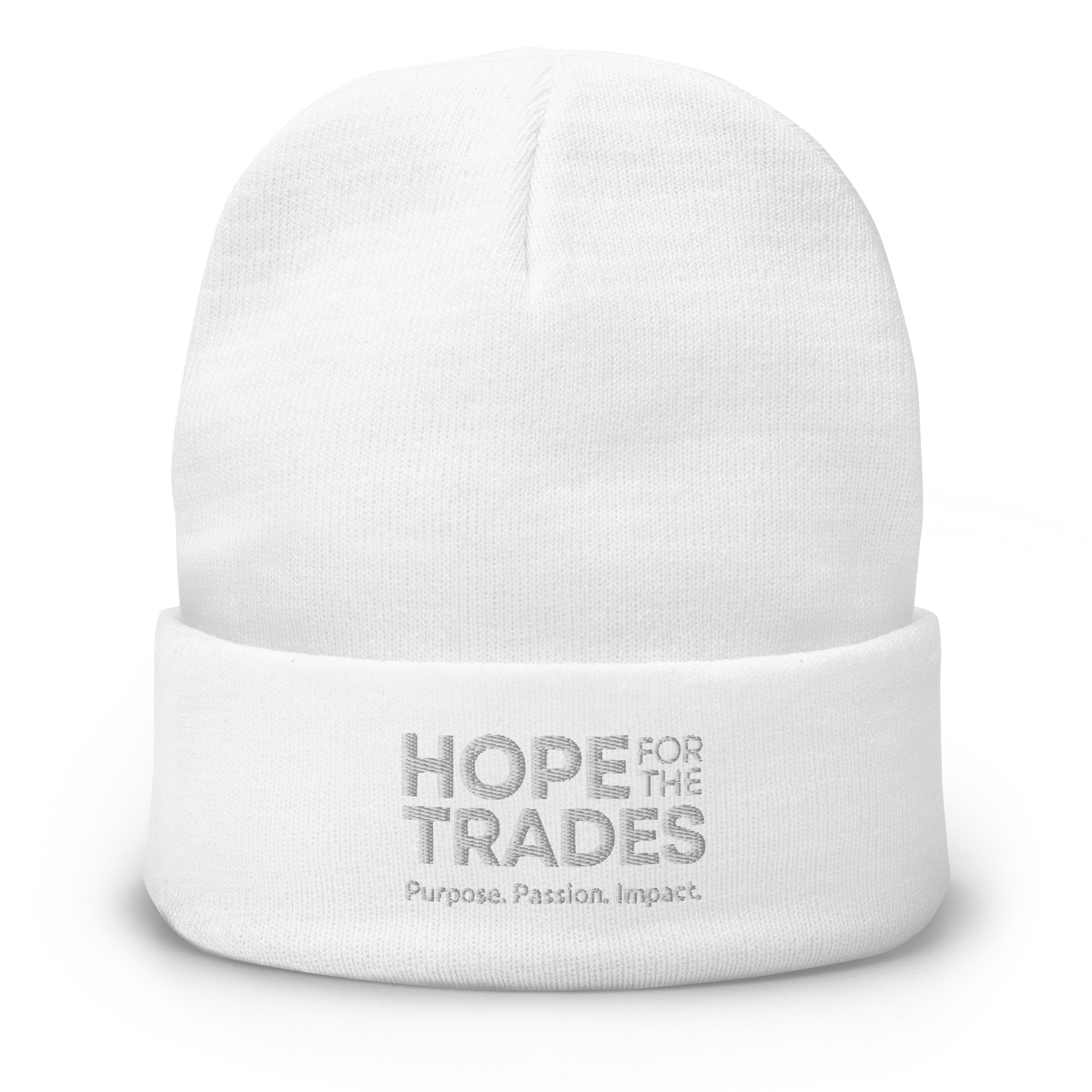 HFTT Embroidered Cuffed Beanie | Purpose. Passion. Impact. (Colors Available) - Image 2