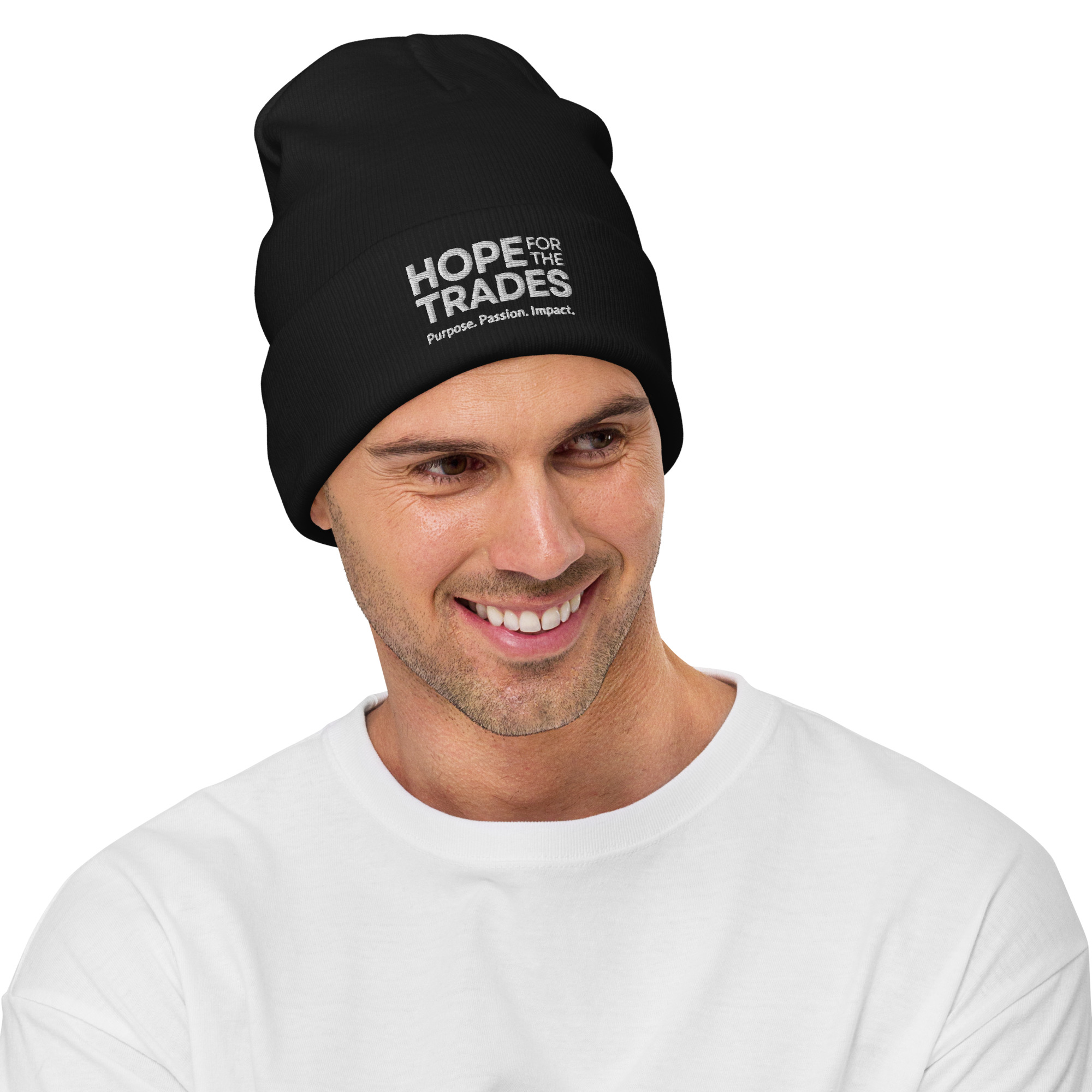 HFTT Embroidered Cuffed Beanie | Purpose. Passion. Impact. (Colors Available) - Image 7
