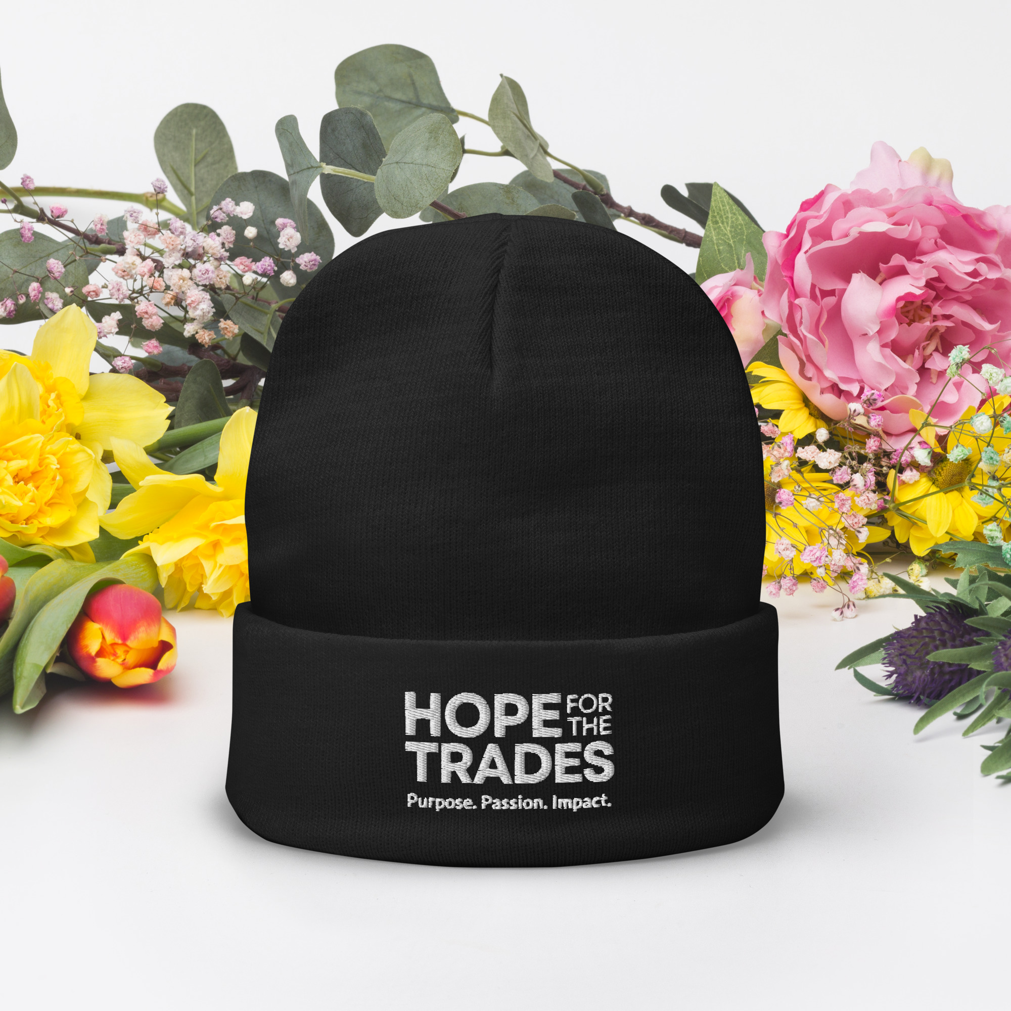 HFTT Embroidered Cuffed Beanie | Purpose. Passion. Impact. (Colors Available) - Image 9