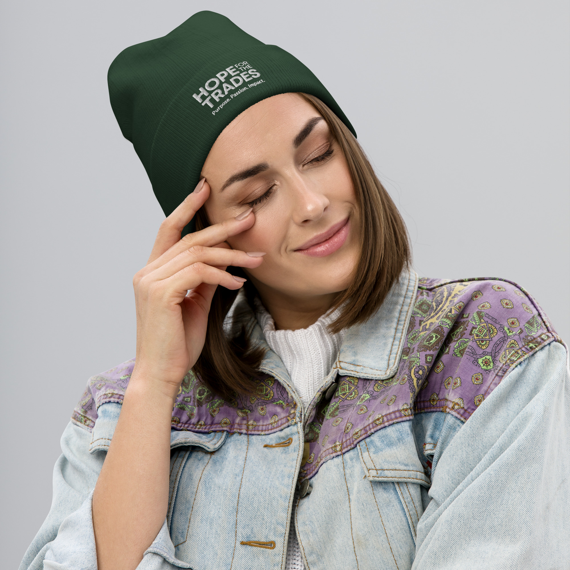 HFTT Embroidered Cuffed Beanie | Purpose. Passion. Impact. (Colors Available) - Image 20
