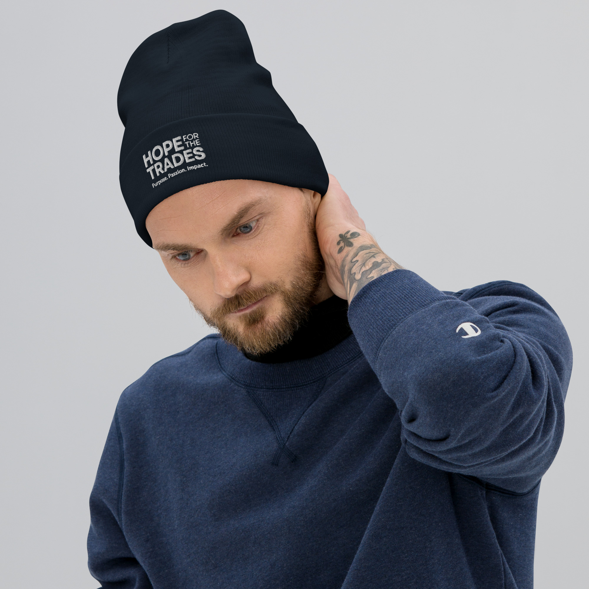 HFTT Embroidered Cuffed Beanie | Purpose. Passion. Impact. (Colors Available) - Image 17