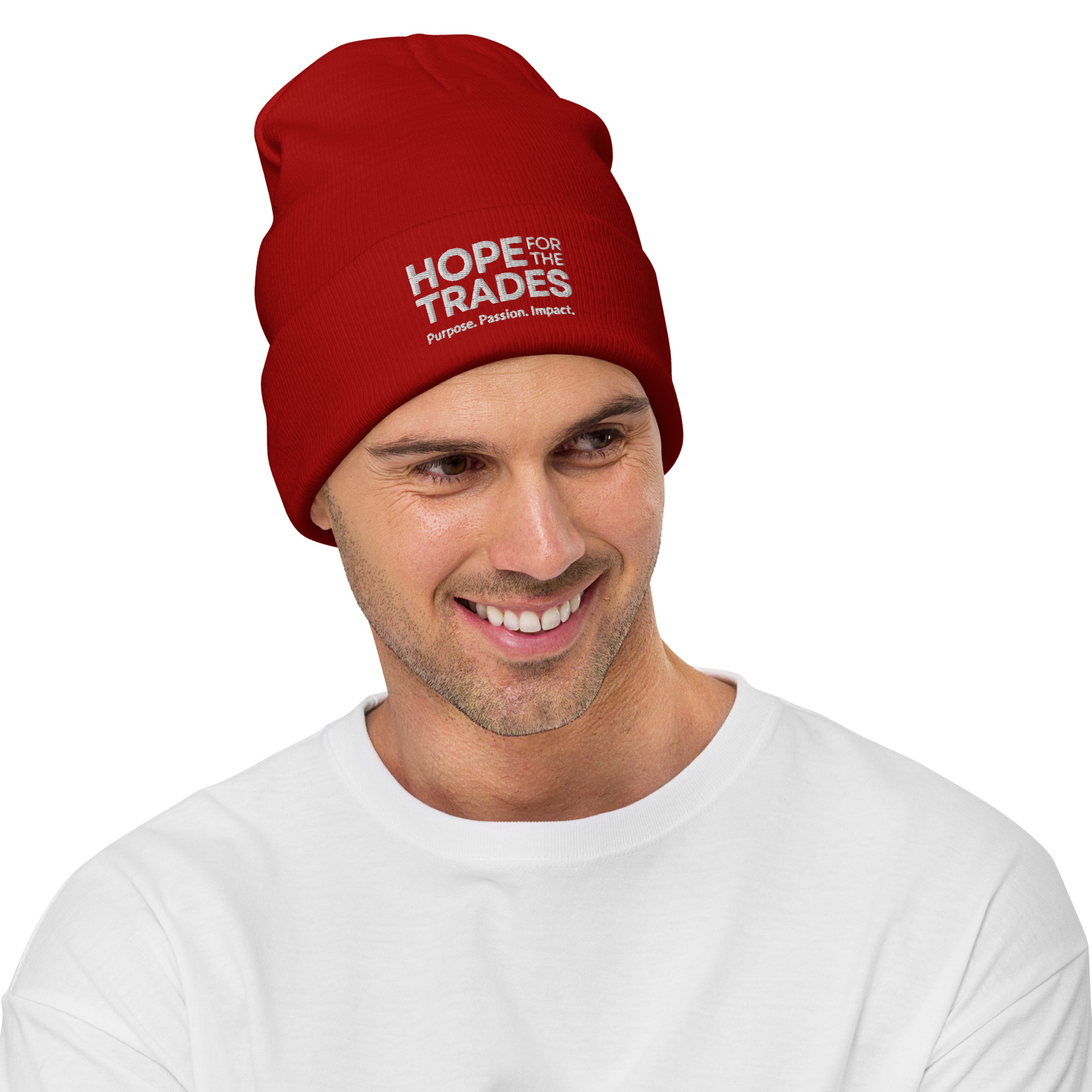 HFTT Embroidered Cuffed Beanie | Purpose. Passion. Impact. (Colors Available) - Image 4